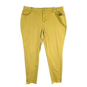 Womens Cato Est. 1946 Yellow Denim Jeans Hi Rise Stretch Skinny Plus Size 20W